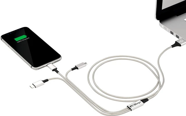 Berger 3-in-1 USB-Ladekabel Zu Micro-USB / Lightning / USB-C 1,2 M – Bild 2